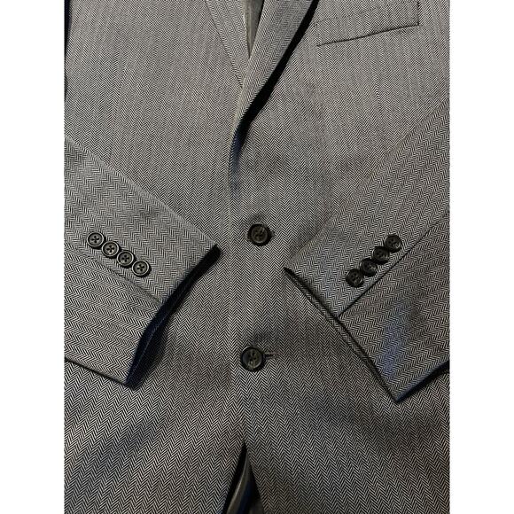 Chaps Ralph Lauren 46R Gray Herringbone Blazer Sport Coat Jacket - Picture 10 of 12